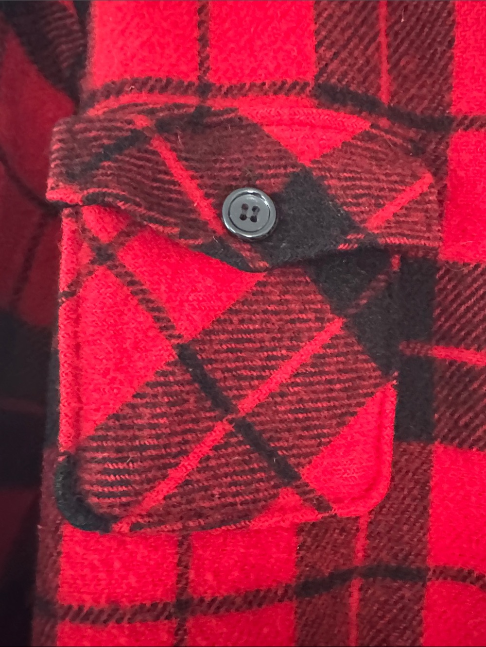 Vintage WOOLRICH Red & Black Buffalo Plaid WOOL Blend Zip-Up Jacket - Picture 5 of 8